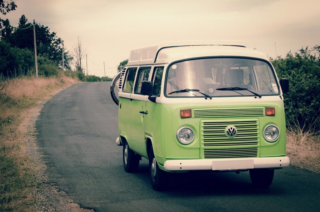 vintage van life on the road