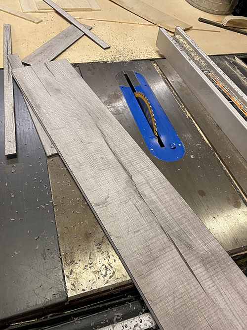 Cutting snap board vinyl with table saw